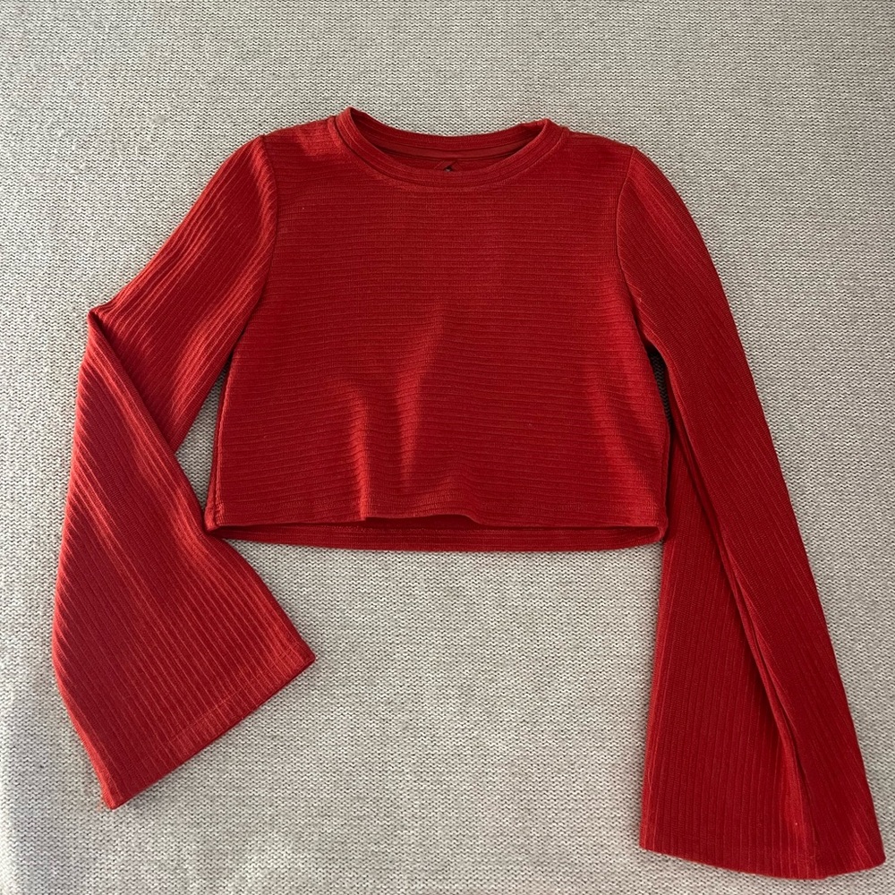 Ribbed Long Sleeve Crop Sweater